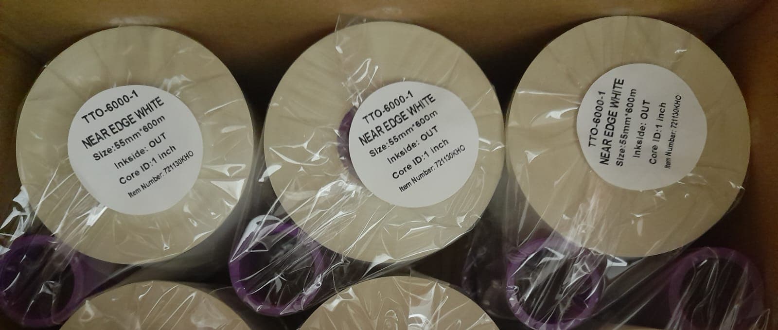 CINTA THERMAL TRANSFER 55MM X 600M BLANCA (6000-1)