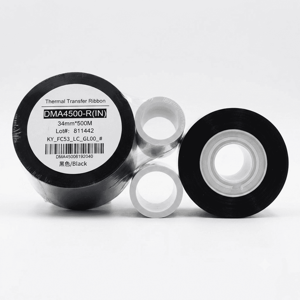 CINTA THERMAL TRANSFER 34MM X 500 M+ CHIP NEGRA - Imagen 1